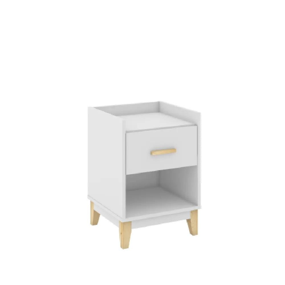 Mesa de Cabeceira Movelbento Legno LE6006.6274705 1 Gaveta Branco SE