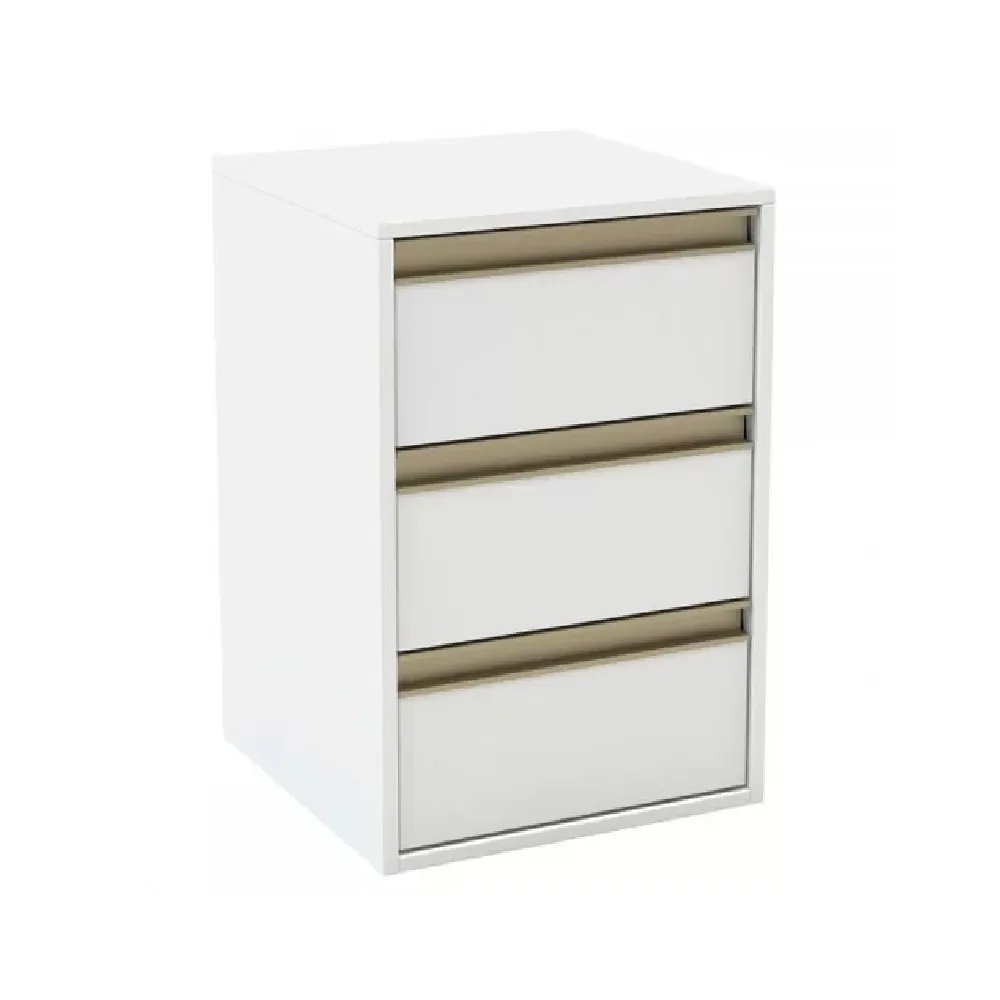 Mesa de Cabeceira Belmax Calha 512032 3 Gavetas Branco SE