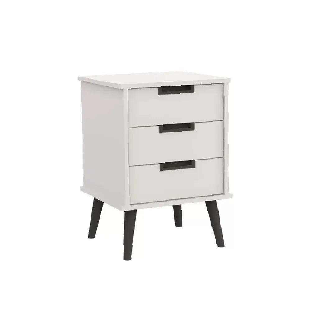 Mesa de Cabeceira Belmax Retrô 512044 3 Gavetas Branco SE