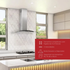 Coifa de Parede 75cm Nardelli CVC Slim Vidro Curvo Inox SE
