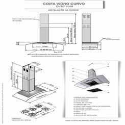 Coifa de Parede 90cm 3 Velocidades Nardelli 46010190 Kromanox