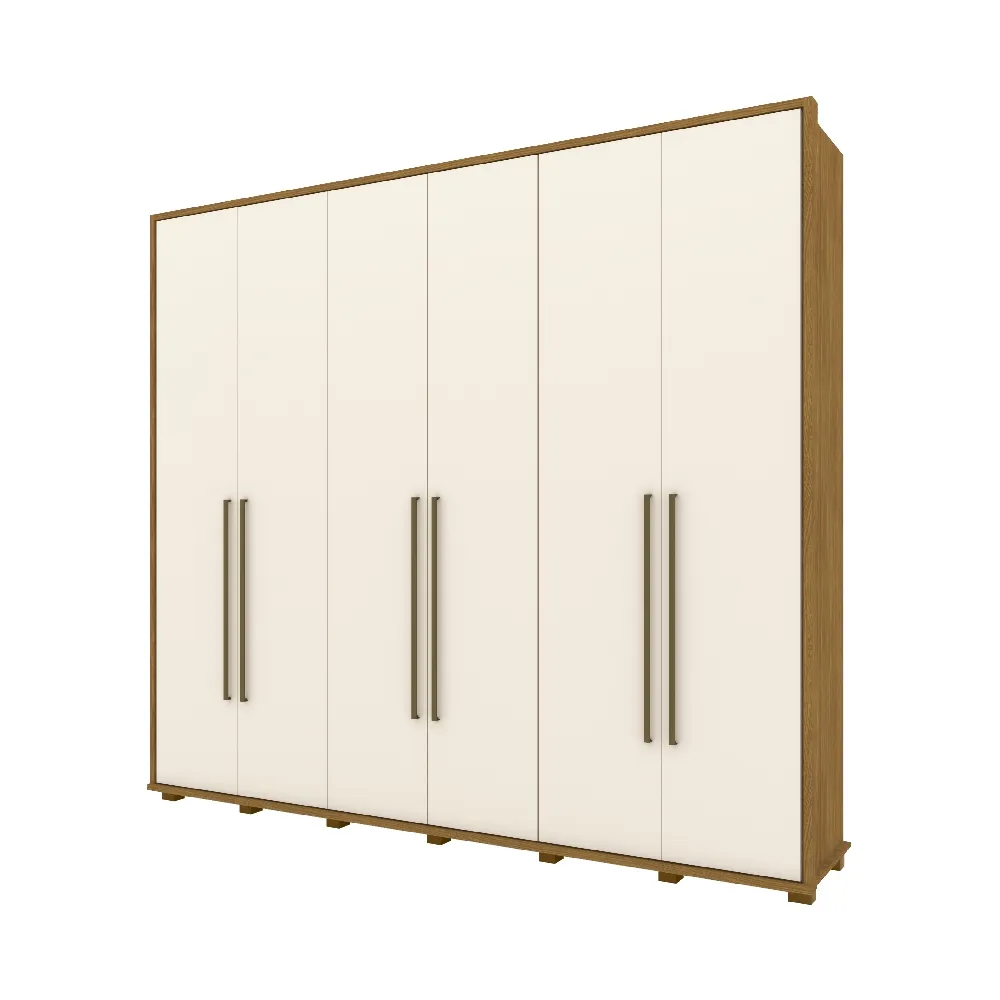 Guarda-Roupa 6 Portas Henn Atalaia D218-127 6 Gavetas Nature/Off White SE