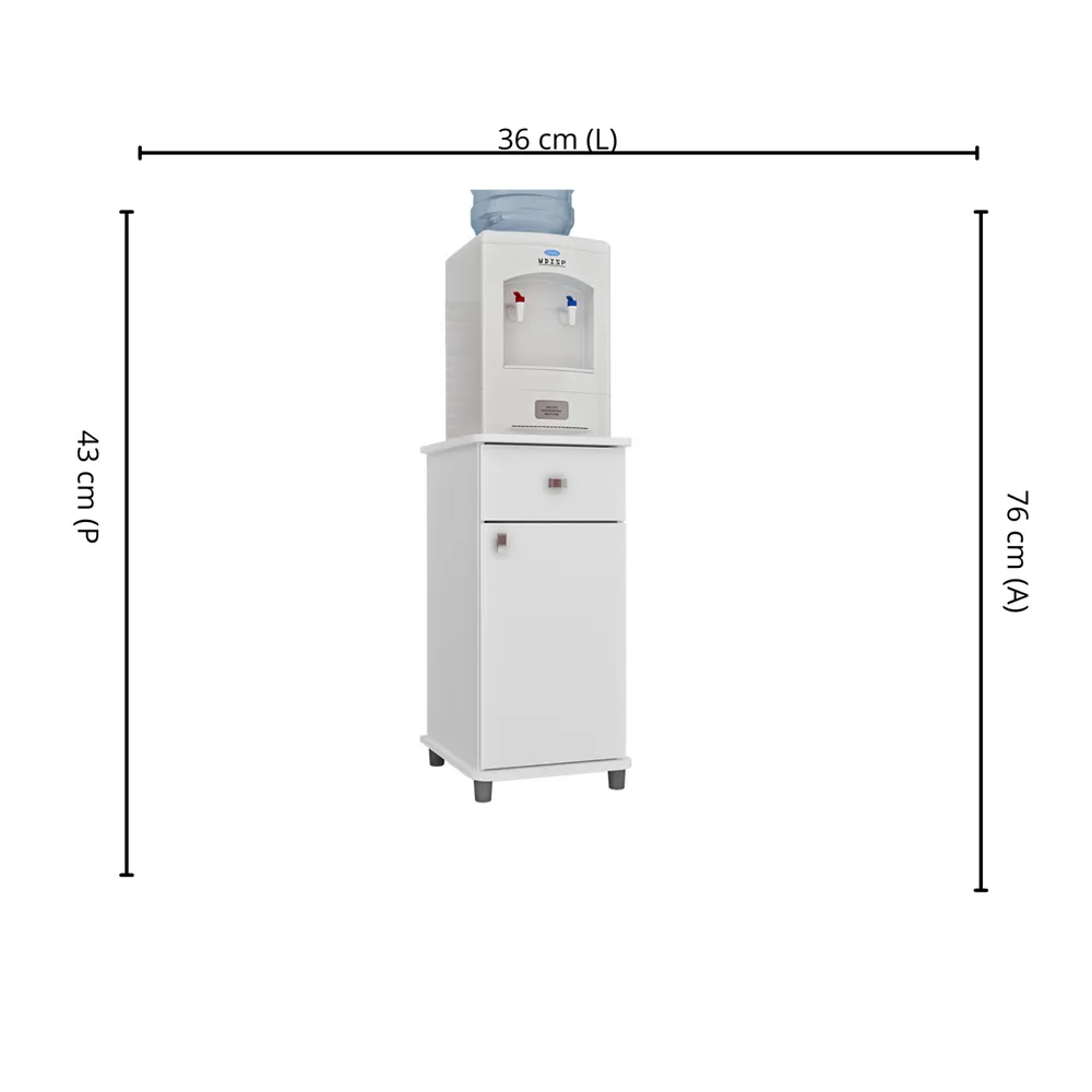 Balcão 36 cm Movelbento com 1 Porta Tradicional ASM153.737187 Branco SE