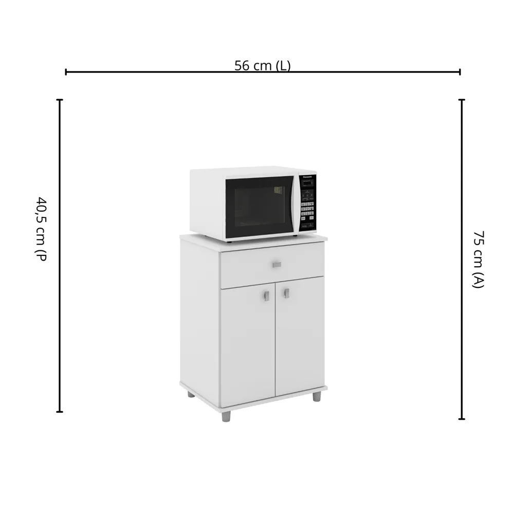 Balcão 56 cm Movelbento com 2 Portas Tradicional ASM168.6273959 Branco SE