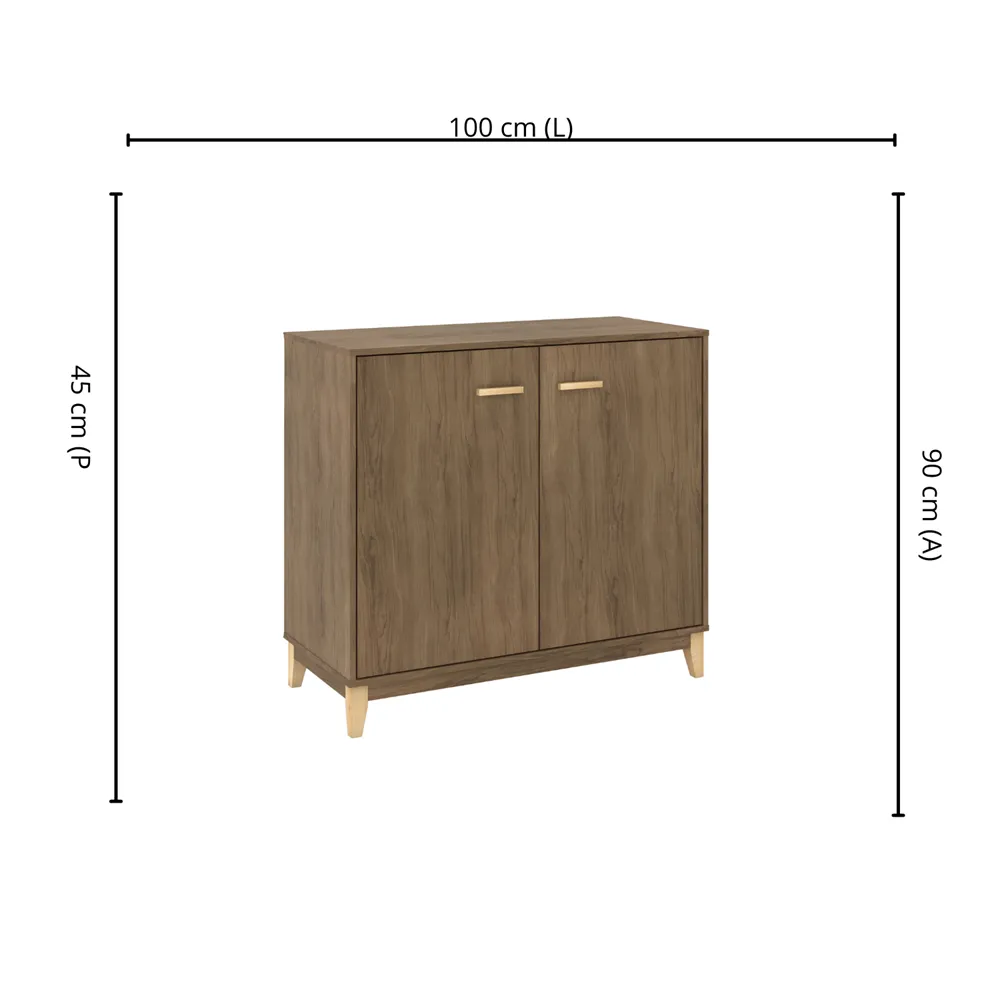 Balcão 100 cm Movelbento com 2 Portas Legno LE6009.6278766 Freijó SE