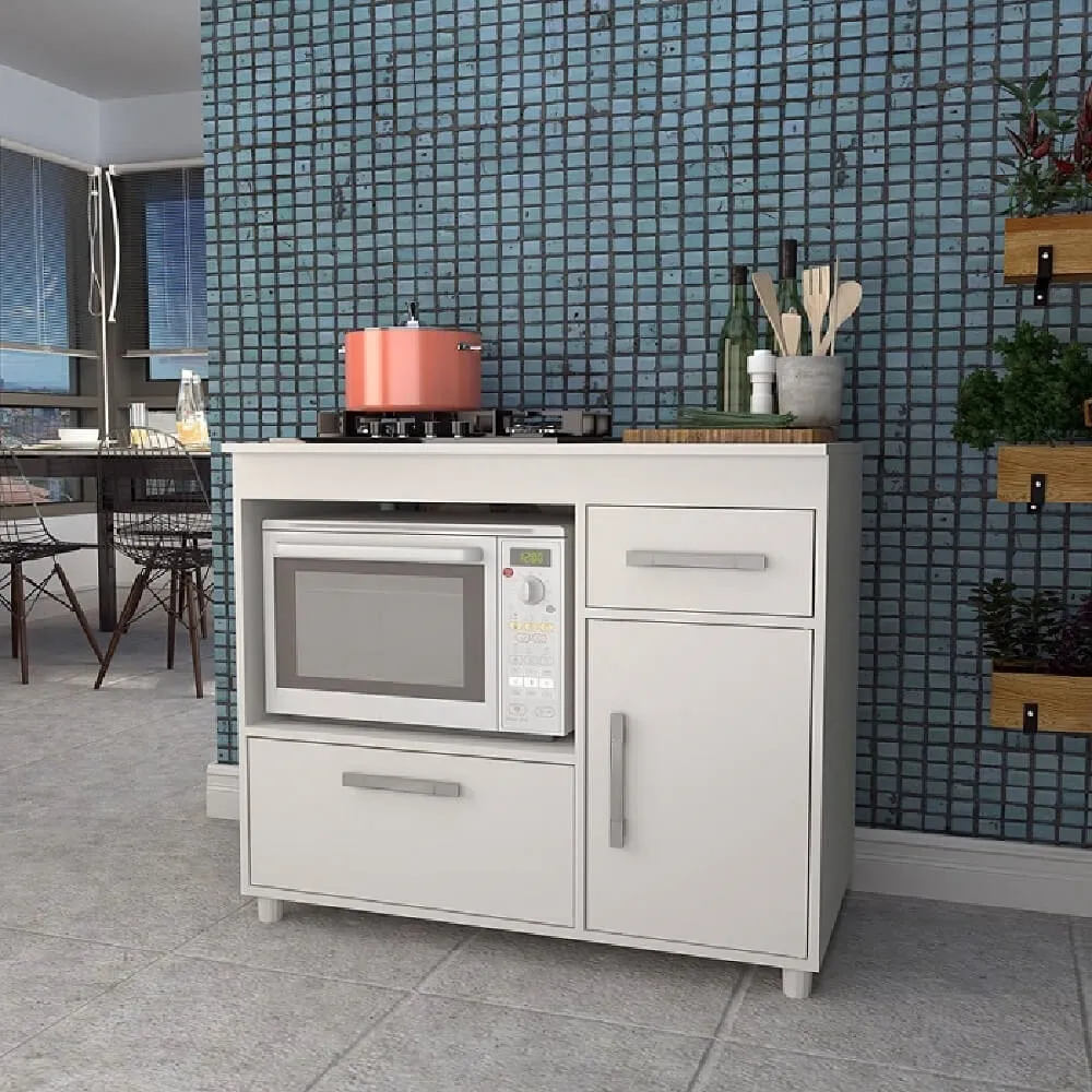 Balcão Nova Mobile Para Cooktop B03.037 Branco SE