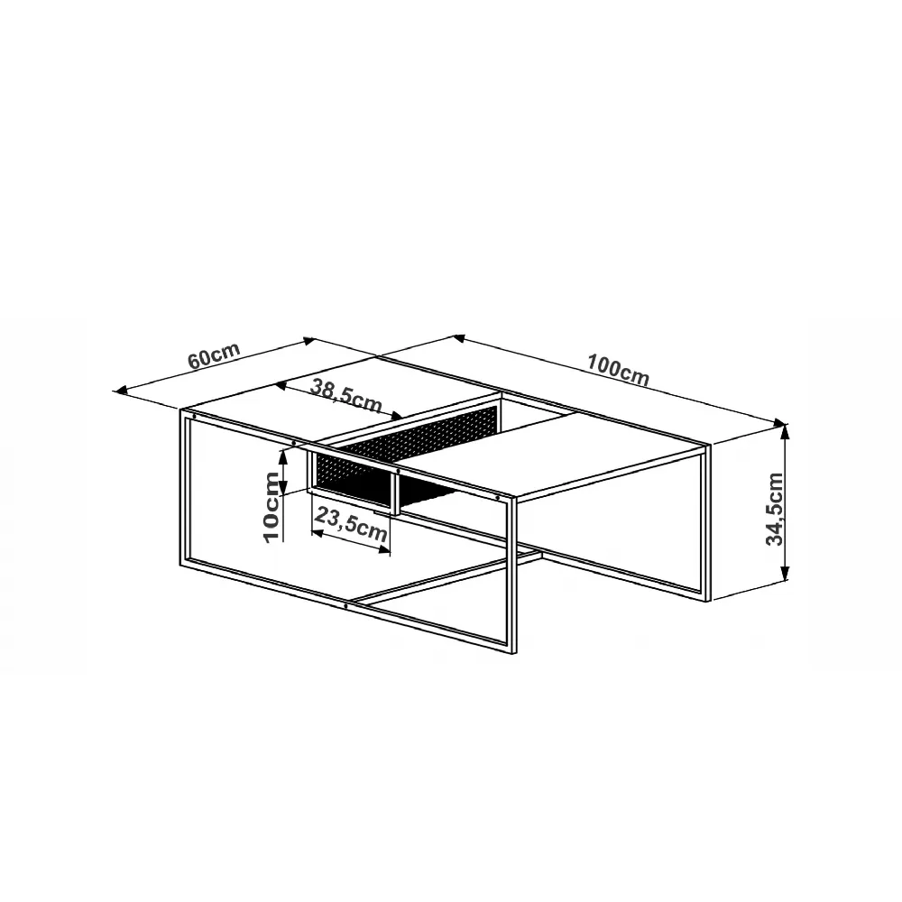 Mesa de Centro Retangular Artesano York 27905 Vermont/preto SE