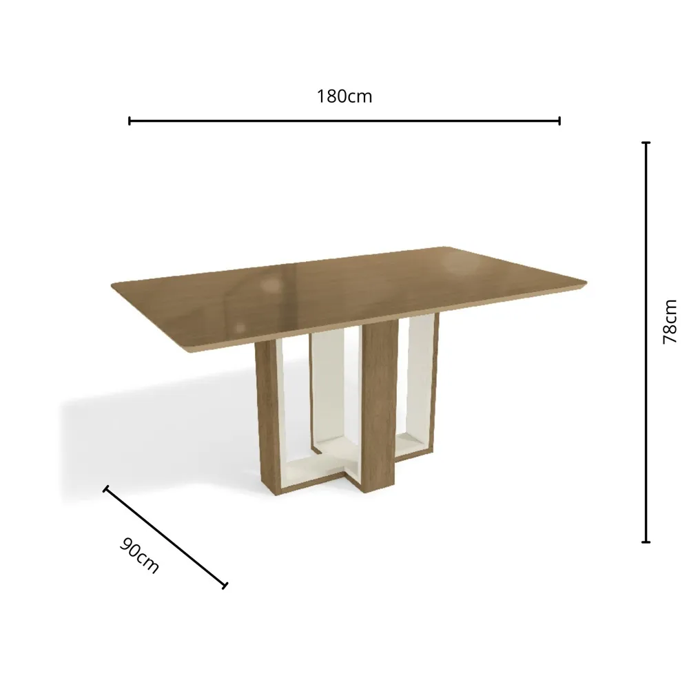 Mesa de Jantar Kappesberg Centela CSJ1095 Freijo/Off White SE