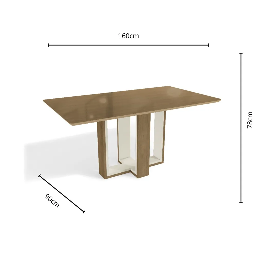 Mesa de Jantar Kappesberg Centela CSJ1094 Freijo/Off White SE