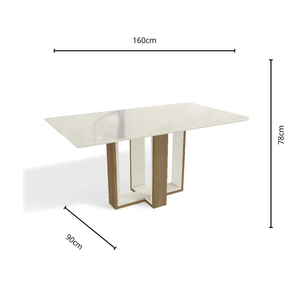 Mesa de Jantar Kappesberg 6 LugaresCentela CSJ1094 Freijo/Off White SE