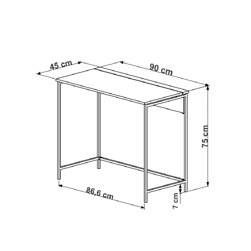 Escrivaninha Artesano Dobrável Steel Quadra 27893 Vermont/Preto SE