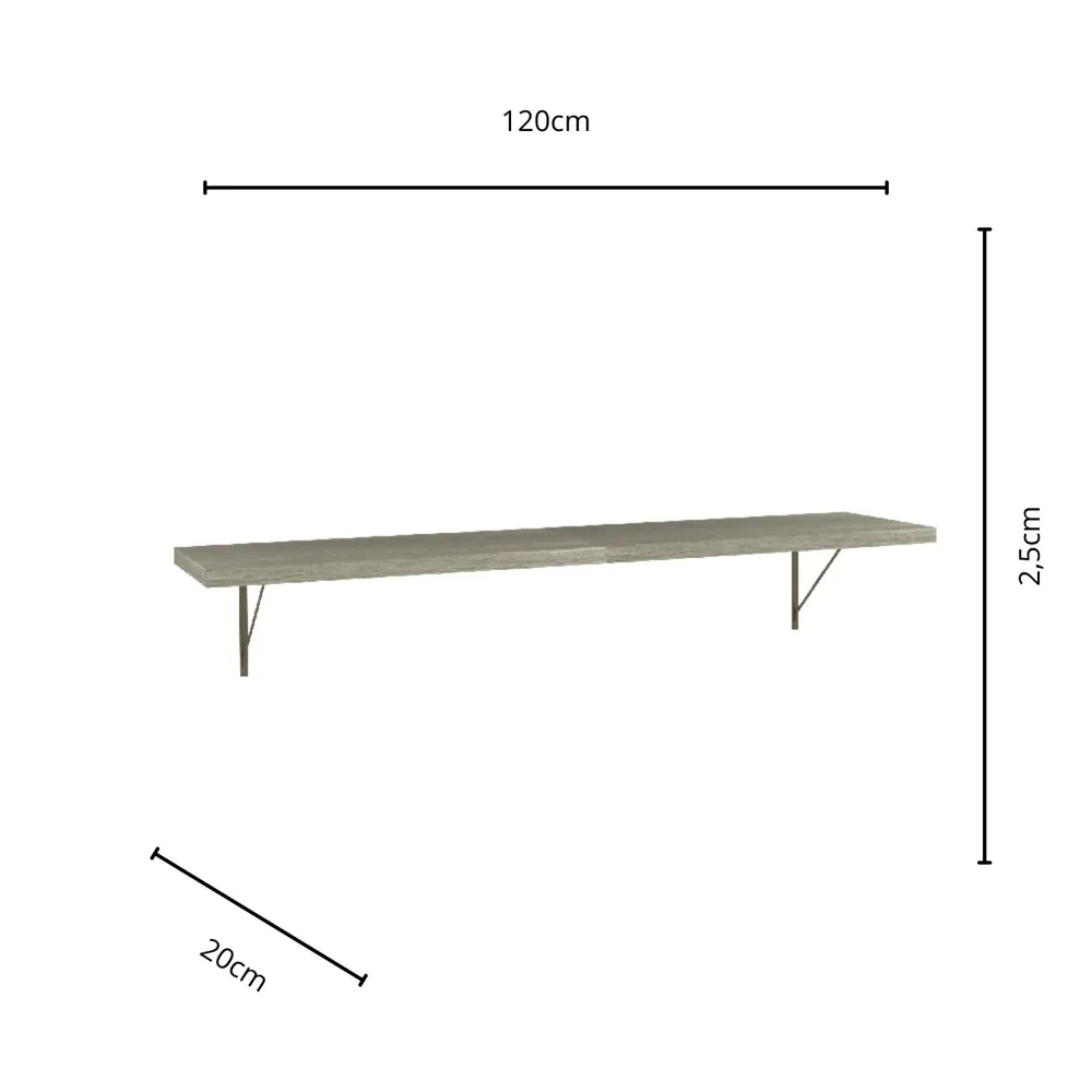 Prateleira 120cm Canção Valência 2309 Ameixa Negra SE