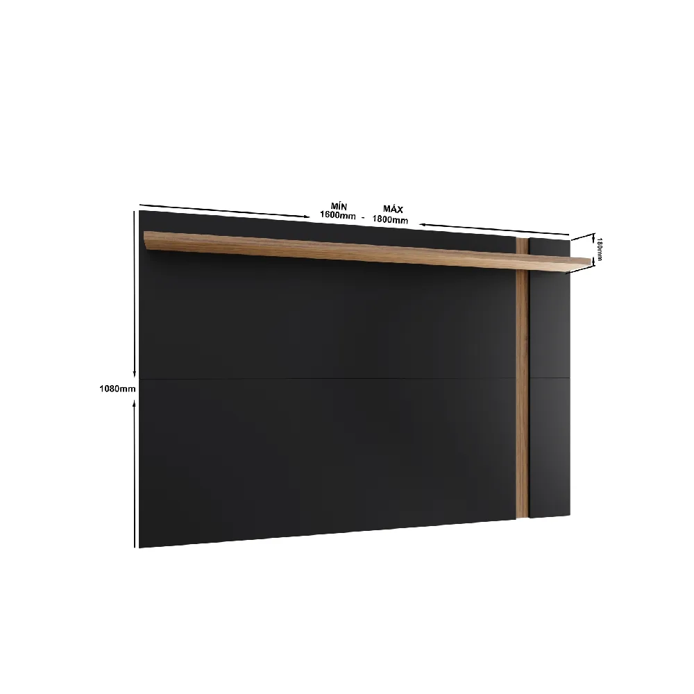 Painel para TV até 70" Colibri Leme 1.637.A0.662A.1 Preto Fosco/Noce Milano SE