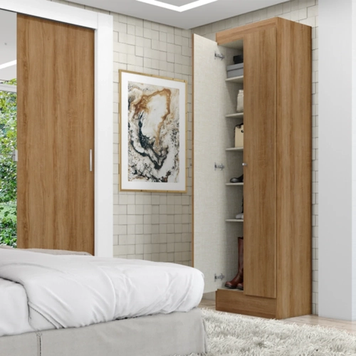 Sapateira Multiuso com Portas THB Space 5702 Almendra Acetinado