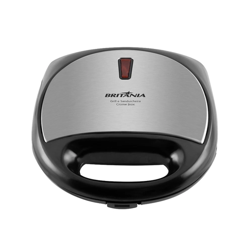 Sanduicheira e Grill 750W Britânia 64001069 Crome Inox