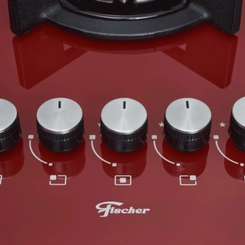 Cooktop 5 Bocas Tripla Chama Fischer Infinity 26298 Vermelho Bivolt SE