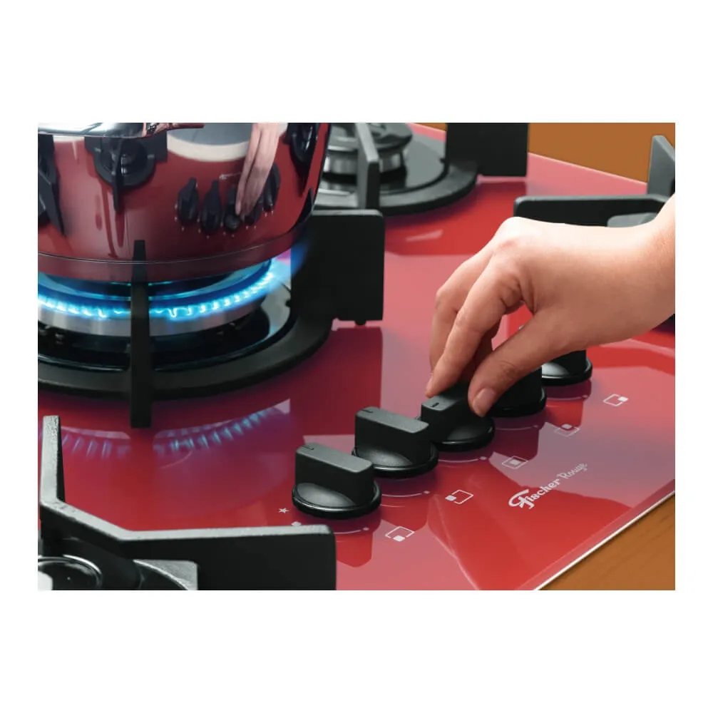 Cooktop Fischer Infinity 5 Bocas Tripla Chama Vermelho Bivolt SE