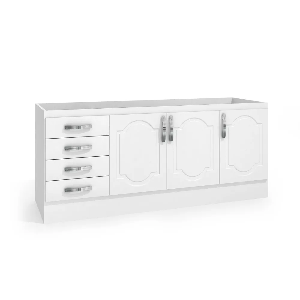 Balcão 160 cm Canção com 3 Portas e 4 Gavetas Futura 1461.001 Branco SE