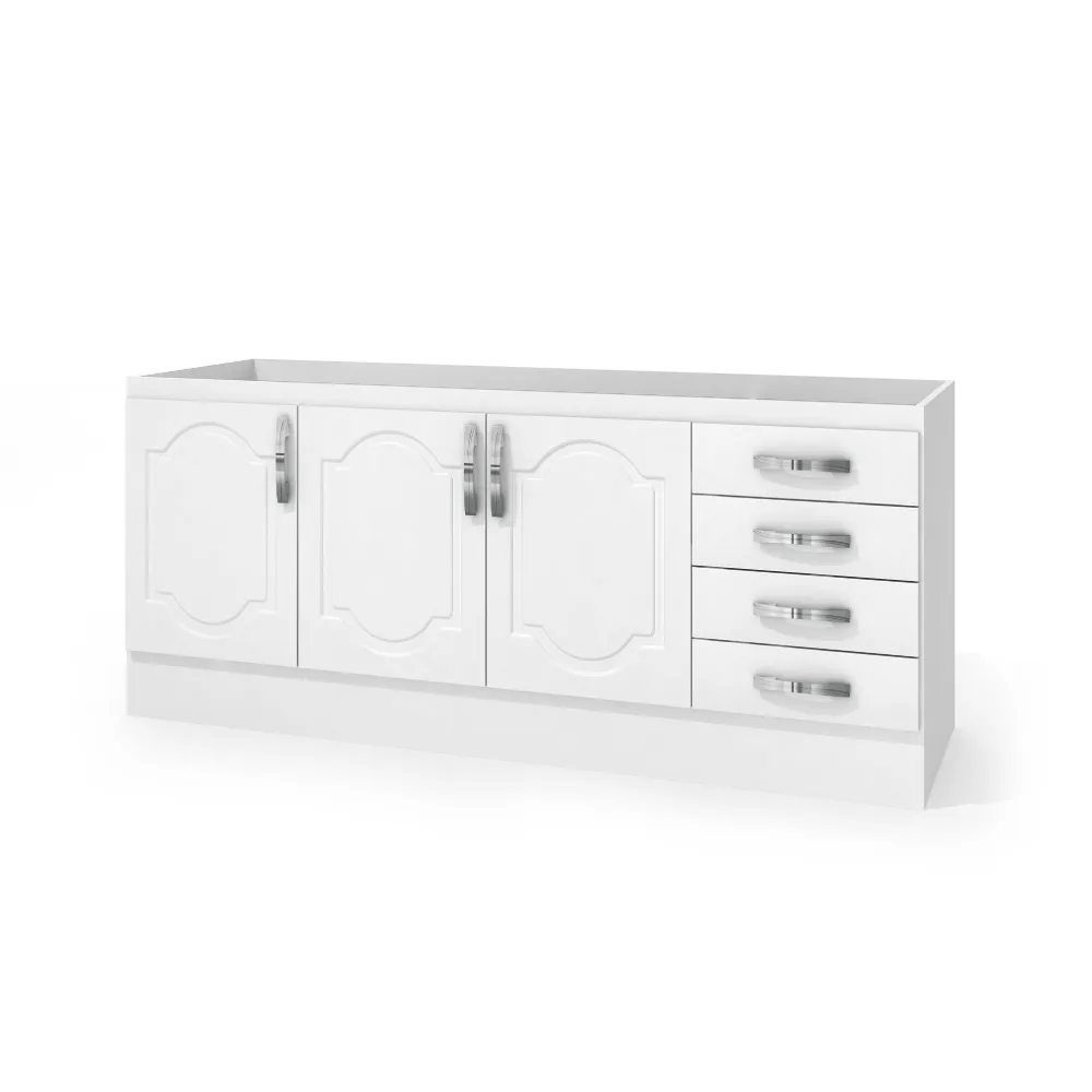 Balcão de Pia 160 cm Canção com 3 Portas e 2 Gavetas Futura 1460.001 Branco SE