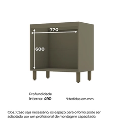 Balcão para Forno de Embutir 80cm Henn Connect C85-35 Duna/Cristal SE