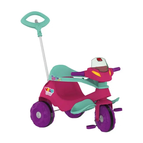 Triciclo Motoca Infantil Velotrol Com Apoio Para os Pés, Empurrador,  Protetor, e Pedal Para Menino e Menina - Certificado Inmetro