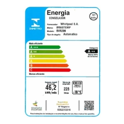 Freezer Vertical Frost Free Flex 1 Porta 228L Brastemp BVR28NB Branco