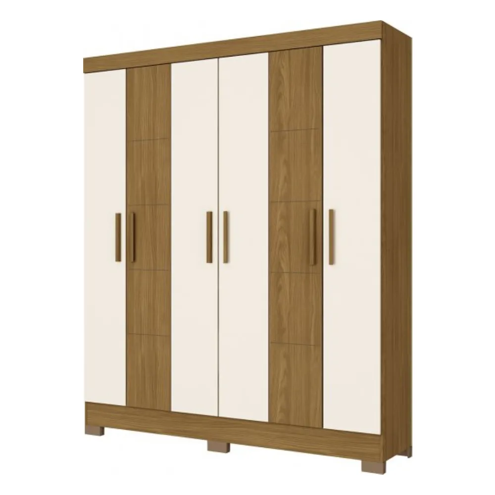 Guarda-Roupa 6 Portas Henn Briz B73.127 2 Gavetas Nature/Off White SE