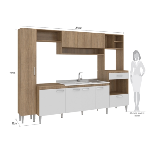 Cozinha Modulada Nova Mobile CJ01.038 Branco SE