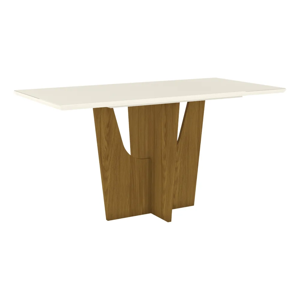 Mesa de Jantar 4 Lugares Henn Vertice S207-127 Quadrada Nature/Off White SE