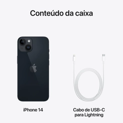 iPhone 14 Apple 128GB Tela 6.1" Câmera Traseira 12MP e Selfie 12MP Preto