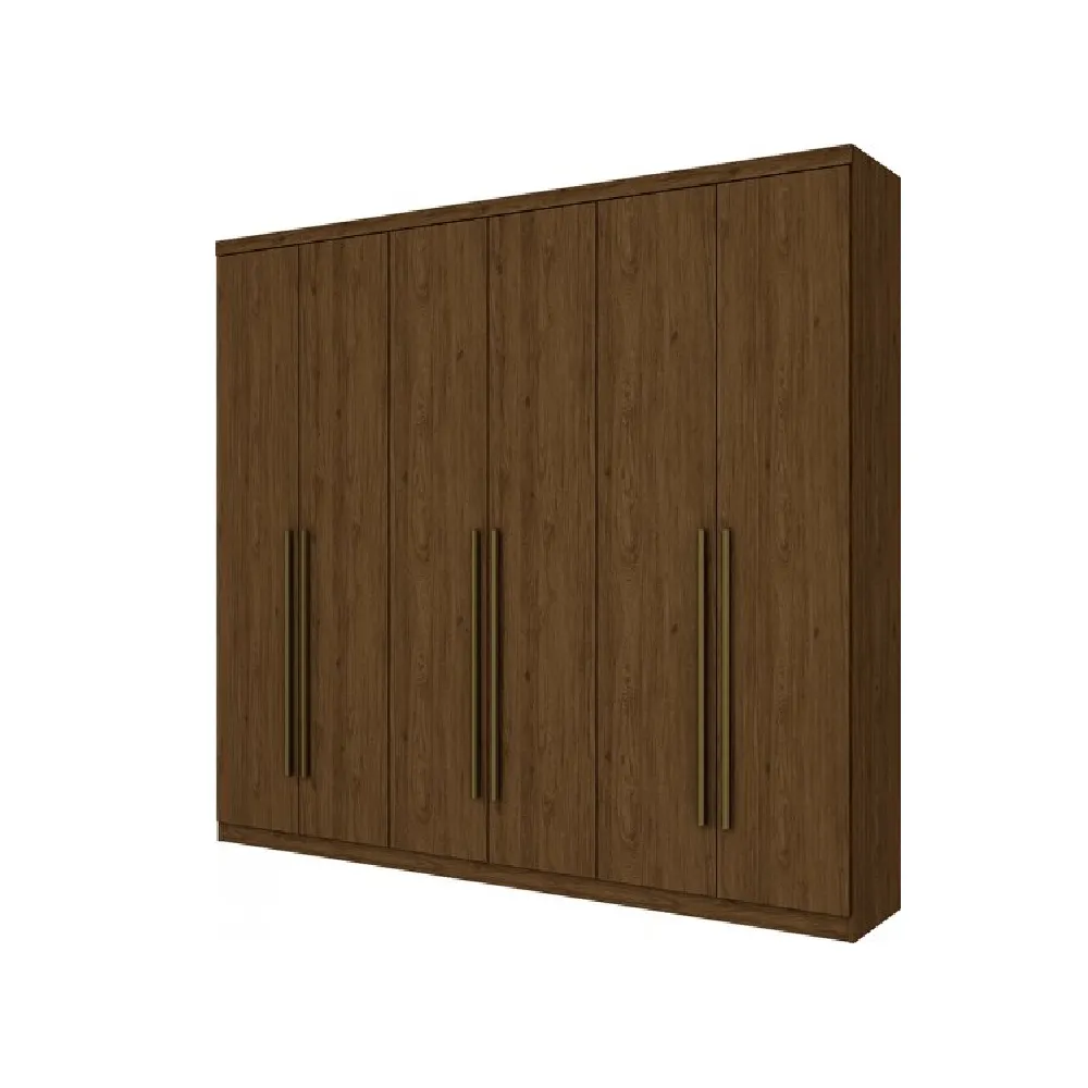 Guarda-Roupa 6 Portas Henn Jade D139-130 3 Gavetas Castanho SE