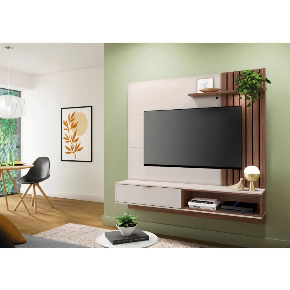 Home para TV até 60'' Colibri Tocantins Off White/Nogueira Real SE