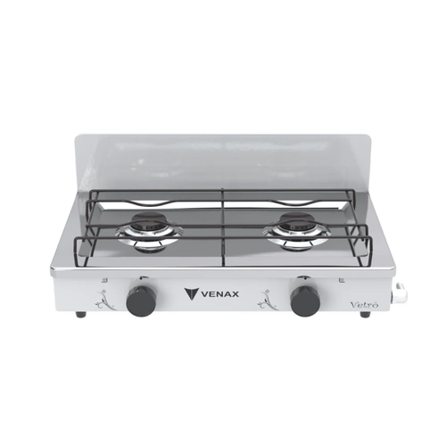 Fogão 2 Bocas Portátil Acendimento Manual Venax Flamalar Vetrô Branco