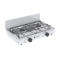 Fogão 2 Bocas Portátil Acendimento Manual Venax Flamalar Vetrô Branco