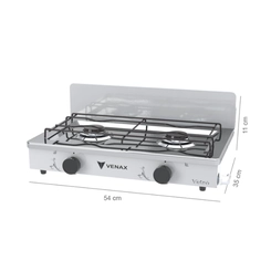 Fogão 2 Bocas Portátil Acendimento Manual Venax Flamalar Vetrô Branco