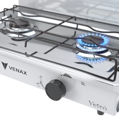 Fogão 2 Bocas Portátil Acendimento Manual Venax Flamalar Vetrô Branco