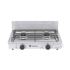 Fogão 2 Bocas Portátil Acendimento Manual Venax Flamalar Vetrô Branco