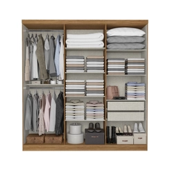 Guarda-Roupa THB Presence 6 Portas 2 Gavetas Almendra/Off White