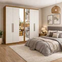 Guarda-Roupa THB 6 Portas 2 Gavetas Presence 5730 Almendra/Off White