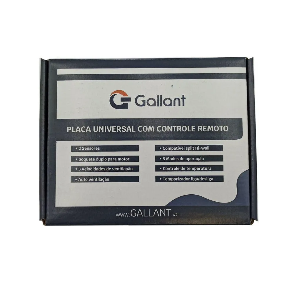 Placa Eletrônica Universal Gallant c/ Controle p/ Ar Condicionado Hi-Wall 220V