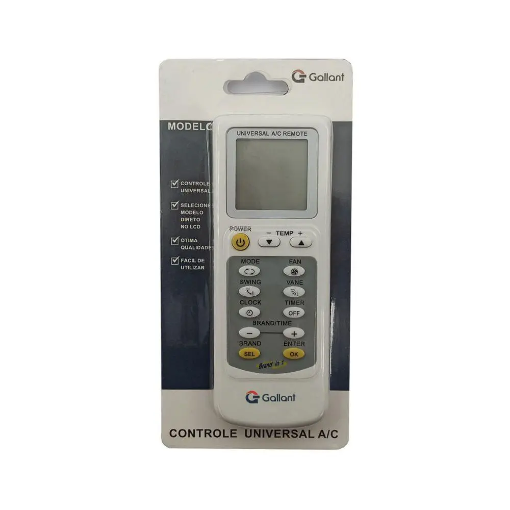 Controle Remoto Universal Gallant Branco p/ Ar Condicionado