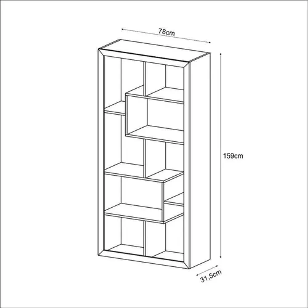 ESTANTE TECNOMOBILI E1712 BRANCO COM NICHOS (E1712.0001)