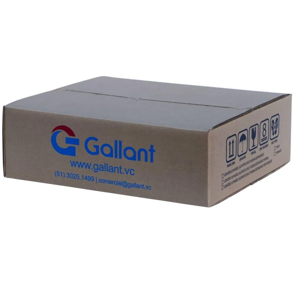 Caixa com 12 Pares de Suporte Split Gallant 500mm  Branco