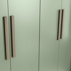 Guarda-Roupa 5 Portas Kappesberg CB01N564 com Espelho 4 Gavetas Nogueira/Verde Oliva