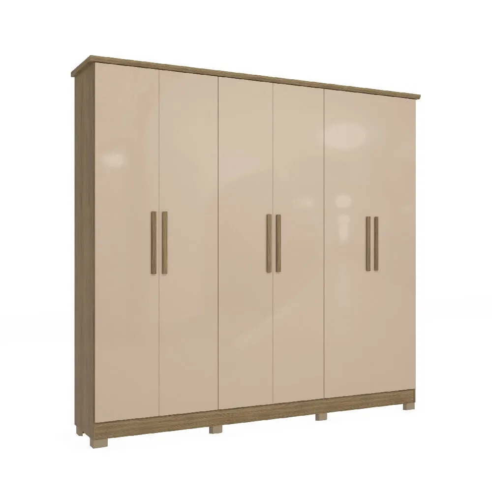 Guarda-Roupa 6 Portas Kappesberg CB03N560 com 4 Gavetas Nogueira/Macadamia SE