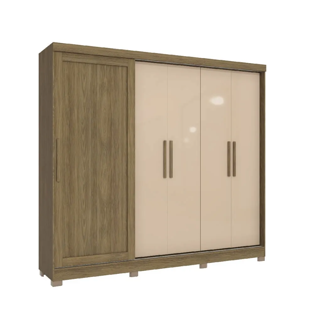 Guarda-Roupa 5 Portas Kappesberg CB03N564 com 4 Gavetas Nogueira/Macadamia SE