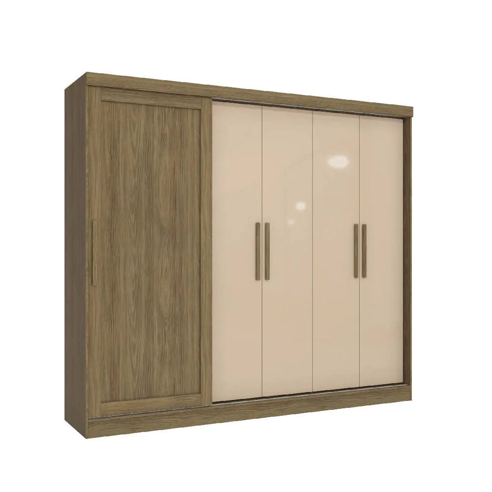 Guarda-Roupa 5 Portas Kappesberg N564 com 4 Gavetas Nogueira/Macadamia SE