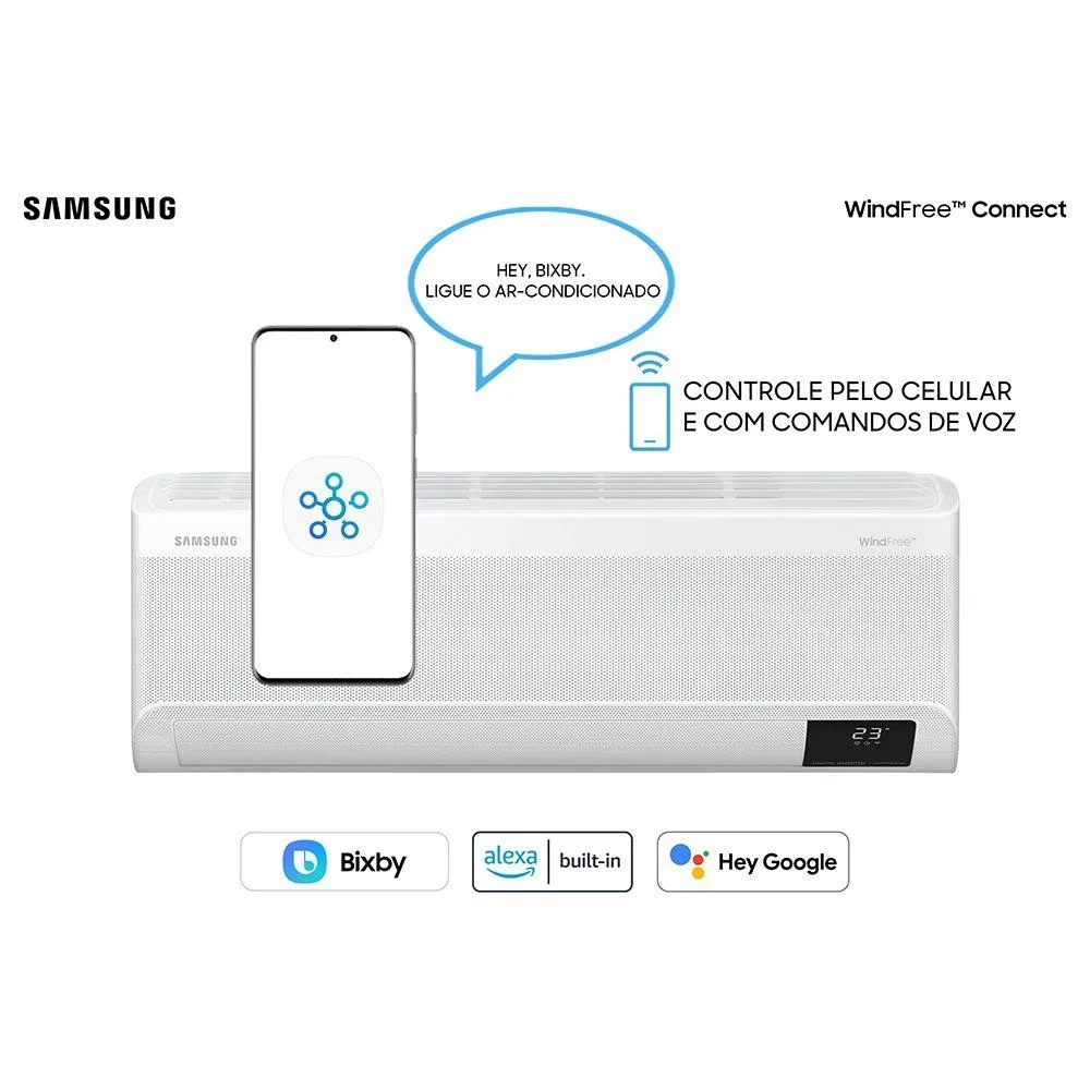 Ar Condicionado Split Inverter Samsung WindFree Connect 9000 BTUs Frio 220V AR09BVFAAWKXAZ