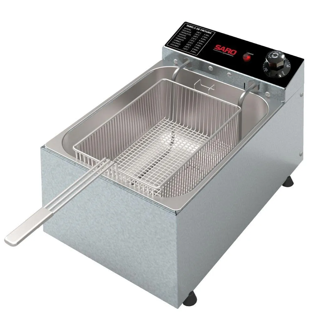 Fritadeira Elétrica Saro com 1 Cuba 2000w 50/60 Hz 5 Litros Inox 127V FR11