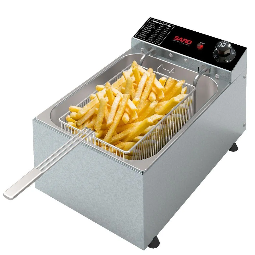 Fritadeira Elétrica Saro com 1 Cuba 2000w 50/60 Hz 5 Litros Inox 127V FR11